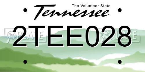 2TEE028 Tennessee License Plate