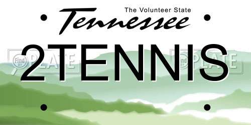 2TENNIS Tennessee License Plate