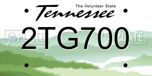 2TG700 Tennessee License Plate