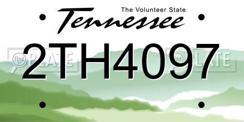 2TH4097 Tennessee License Plate