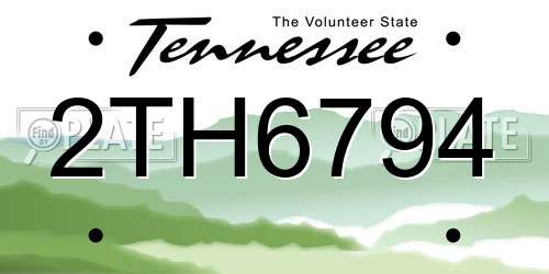 2TH6794 Tennessee License Plate