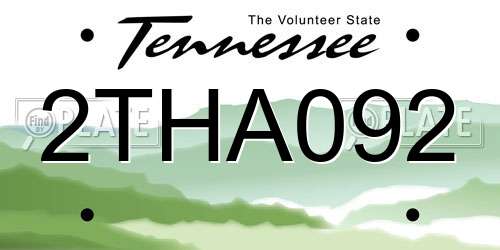 2THA092 Tennessee License Plate