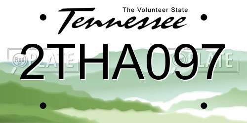 2THA097 Tennessee License Plate