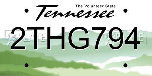 2THG794 Tennessee License Plate