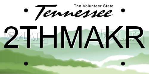 2THMAKR Tennessee License Plate