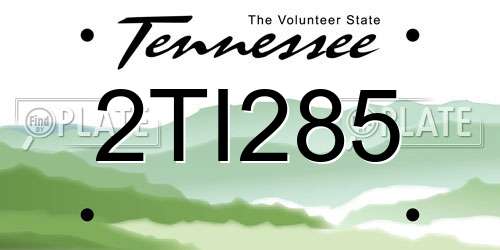 2TI285 Tennessee License Plate