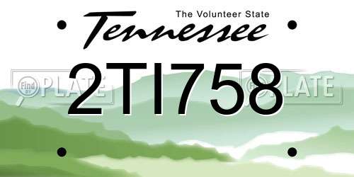 2TI758 Tennessee License Plate