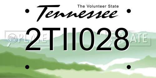 2TII028 Tennessee License Plate