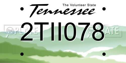 2TII078 Tennessee License Plate