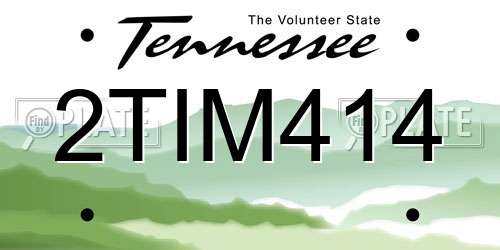 2TIM414 Tennessee License Plate