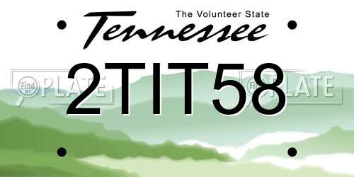2TIT58 Tennessee License Plate