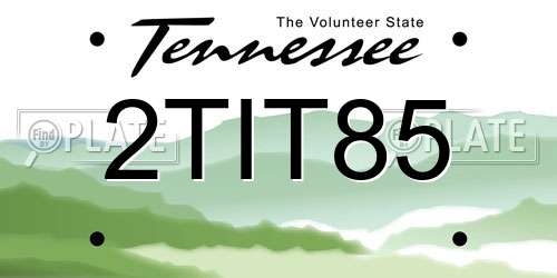2TIT85 Tennessee License Plate