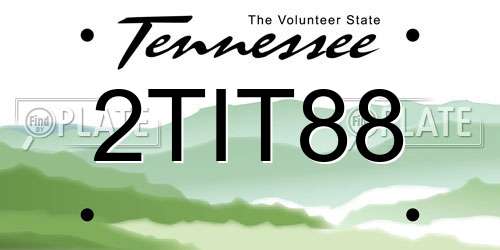 2TIT88 Tennessee License Plate