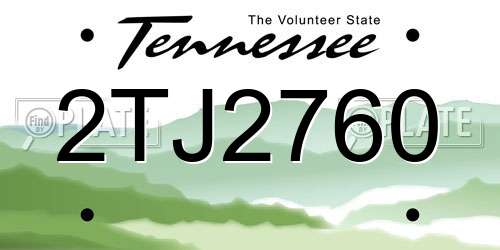 2TJ2760 Tennessee License Plate