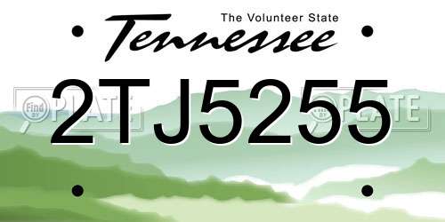 2TJ5255 Tennessee License Plate