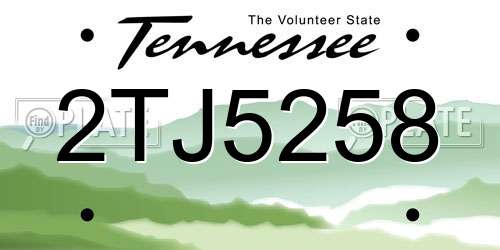 2TJ5258 Tennessee License Plate