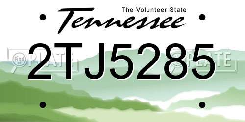2TJ5285 Tennessee License Plate