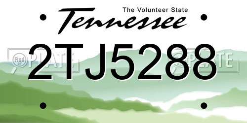 2TJ5288 Tennessee License Plate