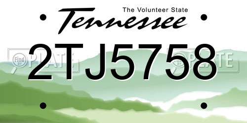 2TJ5758 Tennessee License Plate