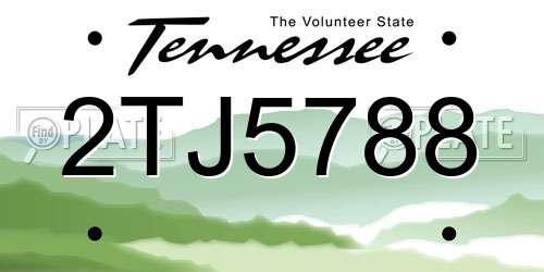 2TJ5788 Tennessee License Plate