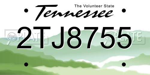 2TJ8755 Tennessee License Plate