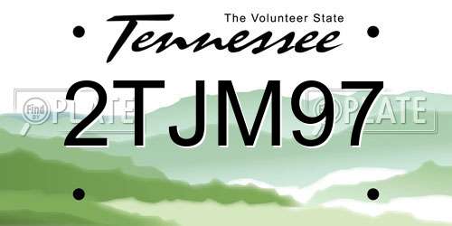 2TJM97 Tennessee License Plate