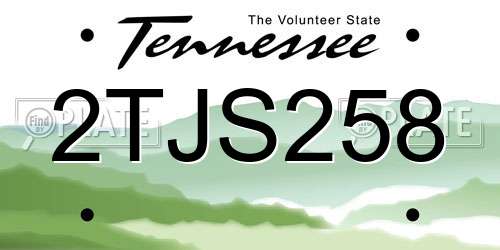 2TJS258 Tennessee License Plate