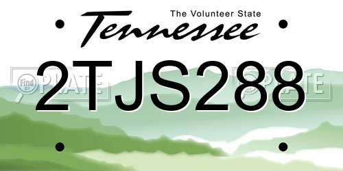 2TJS288 Tennessee License Plate