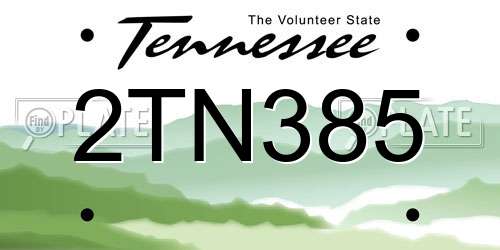 2TN385 Tennessee License Plate