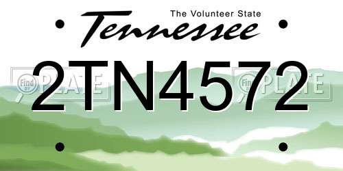 2TN4572 Tennessee License Plate