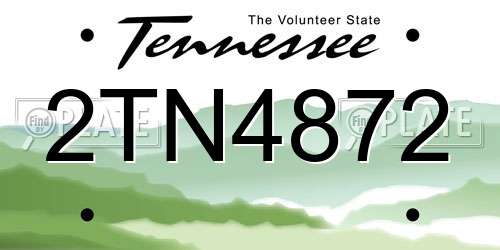 2TN4872 Tennessee License Plate