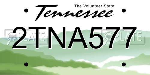 2TNA577 Tennessee License Plate
