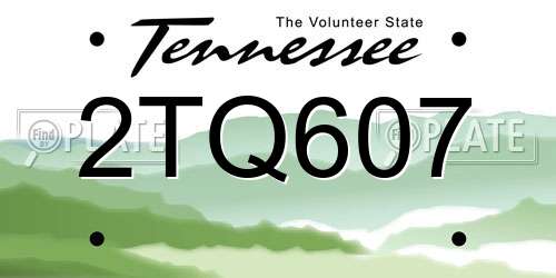 2TQ607 Tennessee License Plate