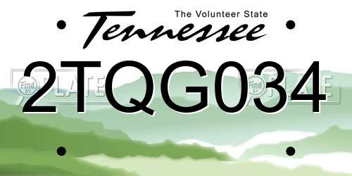 2TQG034 Tennessee License Plate