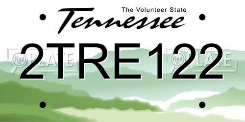 2TRE122 Tennessee License Plate