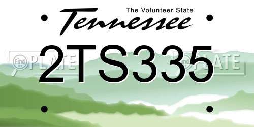 2TS335 Tennessee License Plate