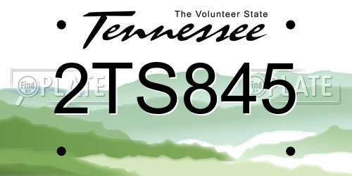 2TS845 Tennessee License Plate