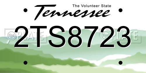 2TS8723 Tennessee License Plate