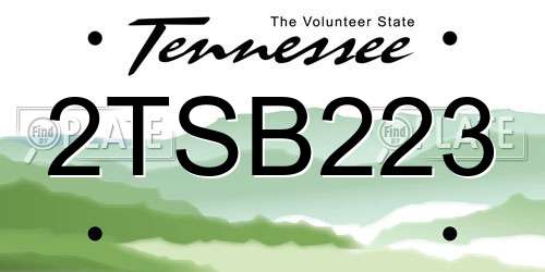 2TSB223 Tennessee License Plate