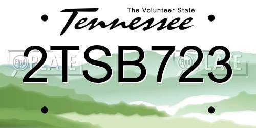 2TSB723 Tennessee License Plate