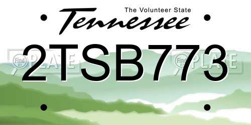 2TSB773 Tennessee License Plate