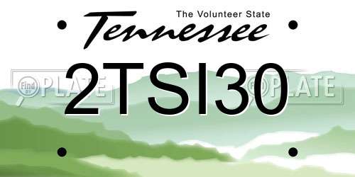 2TSI30 Tennessee License Plate