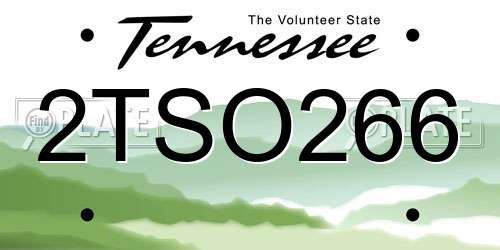 2TSO266 Tennessee License Plate