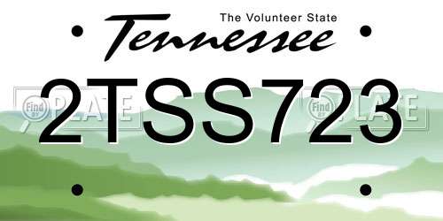2TSS723 Tennessee License Plate