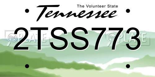 2TSS773 Tennessee License Plate