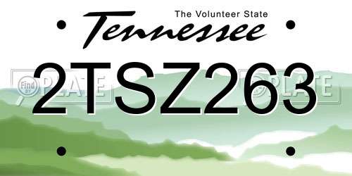 2TSZ263 Tennessee License Plate
