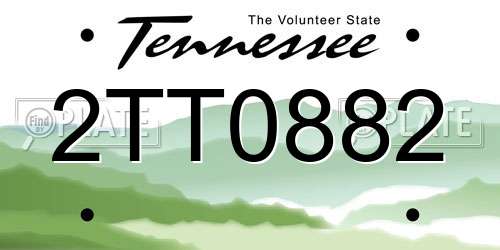 2TT0882 Tennessee License Plate