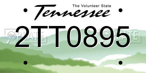 2TT0895 Tennessee License Plate