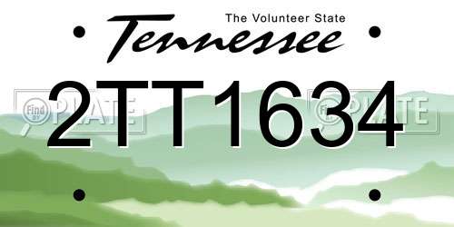 2TT1634 Tennessee License Plate