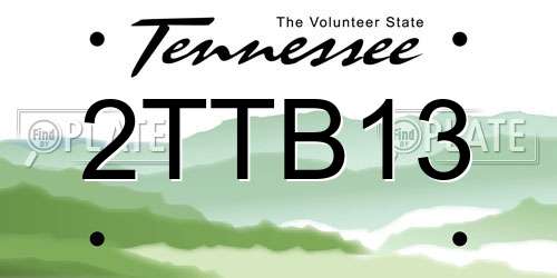 2TTB13 Tennessee License Plate